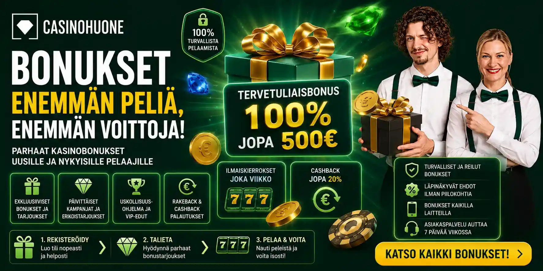 Parhaat kasinobonukset uusille ja nykyisille pelaajille